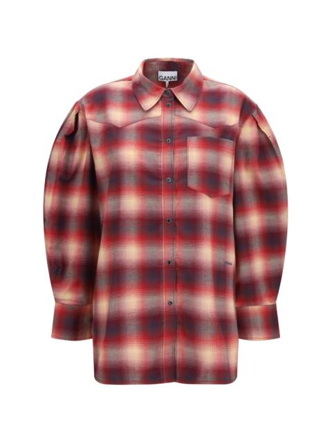 GANNI Ganni Women Cotton Flannel Check Shirt