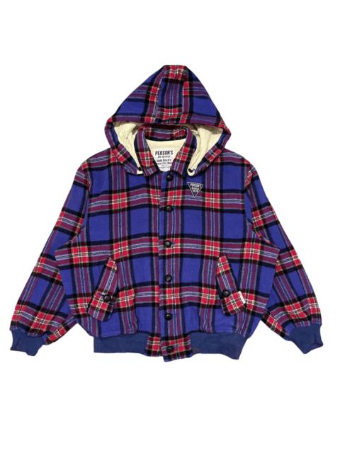 Other Designers Vintage Person's Checkered Hooded Bomber Jacket