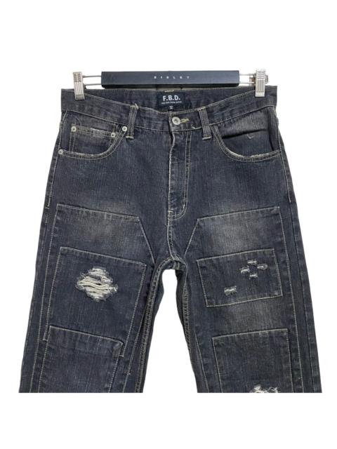 Other Designers Japanese Brand - F.B.D Free Beat Denim Patchwork Distressed Jeans