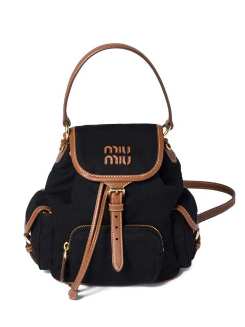 Miu Miu Miu Miu Women Canvas And Leather Medium Backpack