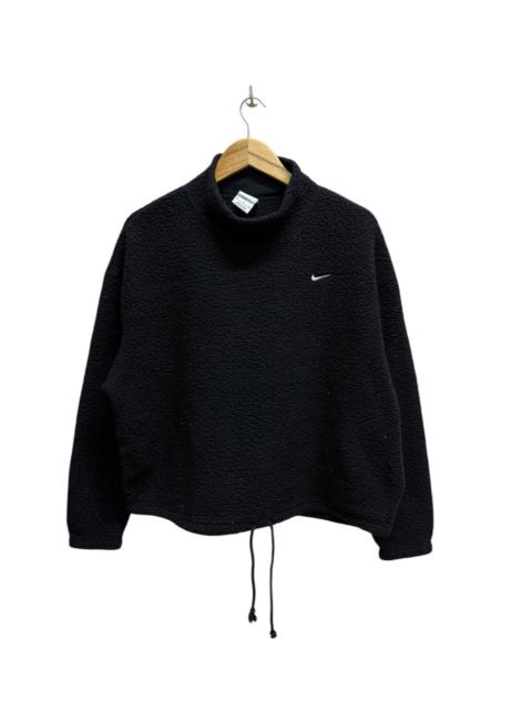Nike Nike Swoosh Small Logo Cropped Shearling Pullover Fleece