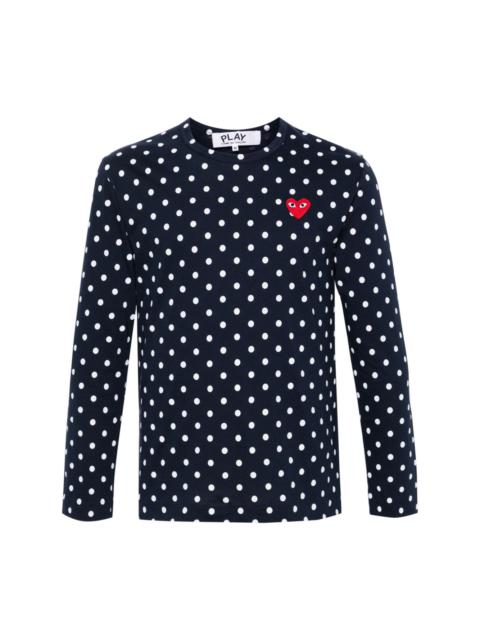 polka-dot cotton T-shirt