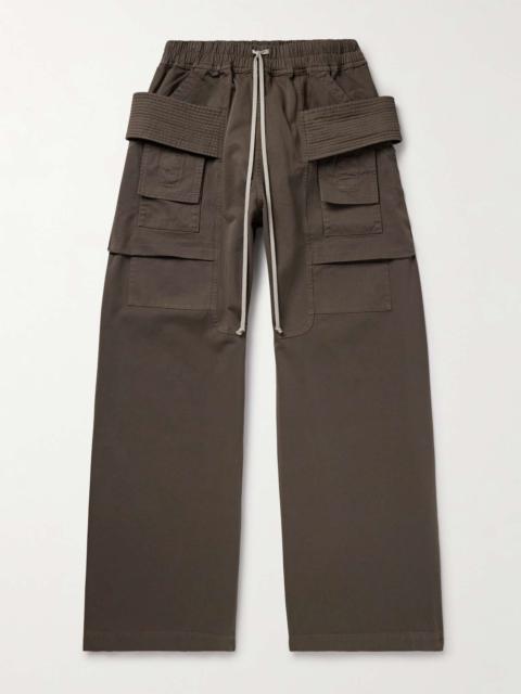 Creatch Wide-Leg Cotton-Twill Drawstring Cargo Trousers