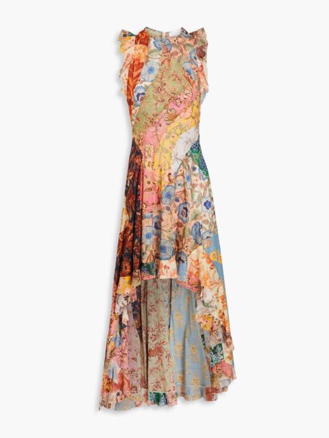 Zimmermann Asymmetric floral-print cotton dress