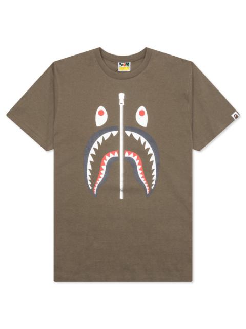 A BATHING APE® SHARK TEE - BROWN