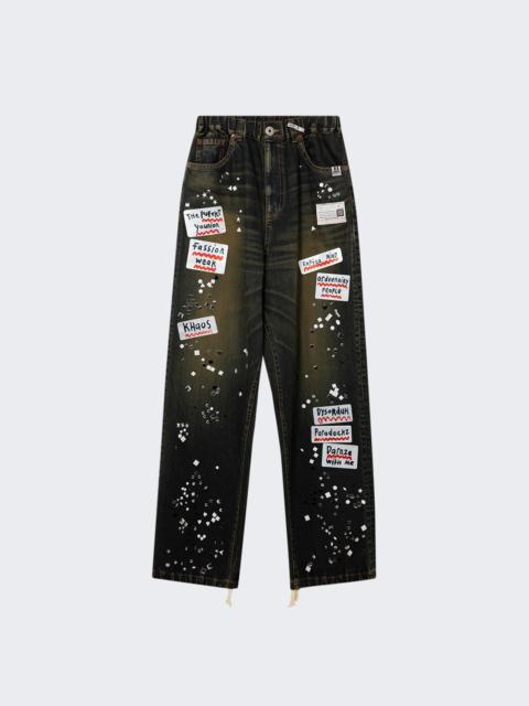 Maison MIHARAYASUHIRO Denim Jeans With Sticker Indigo