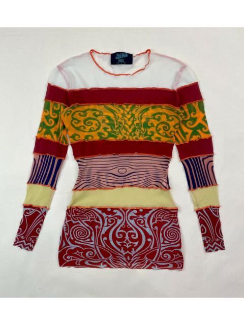 Jean Paul Gaultier 1996 Spring/Summer Jean Paul Gaultier Cyberbaba Cyber Hippie Tribal Tattoo Mesh Tattoo Top
