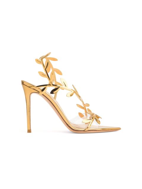 Gianvito Rossi Flavia Mirror-Effect Leather Sandals gold