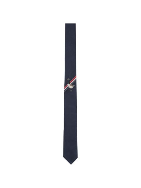 Thom Browne Navy Jacquard Goose Icon Tie