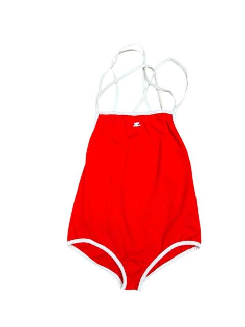 courrèges Vintage Courreges Red Logo One Piece Swimsuit