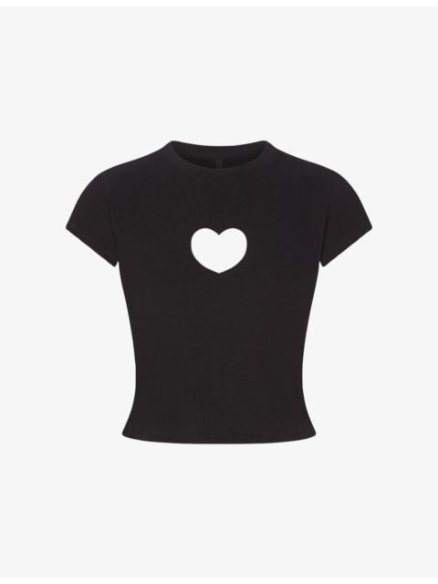 SKIMS Worn-In Heart Baby Cotton-Jersey T-Shirt