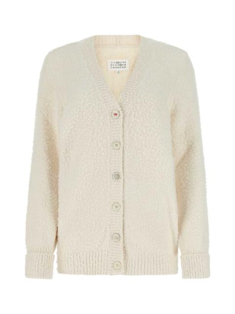 Maison Margiela Maison Margiela Women Ivory Cotton Blend Oversize Cardigan
