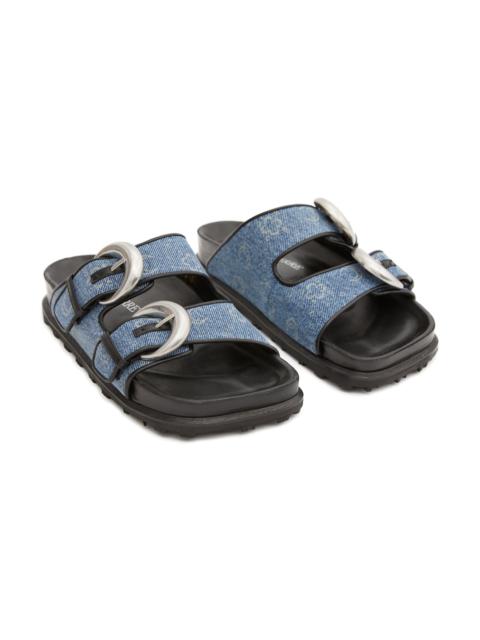 Marine Serre REGENERATED DENIM MONOGRAM SANDAL