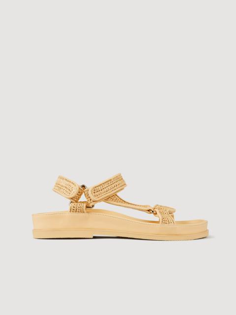 Sandro FLAT RAFFIA SANDALS