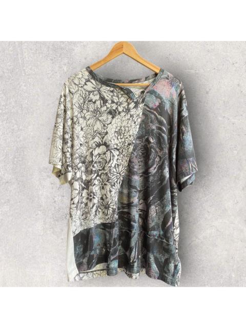 Yohji Yamamoto SS23 Ground Y Rayon Blend Rose Cut And Sew Oversize Tee