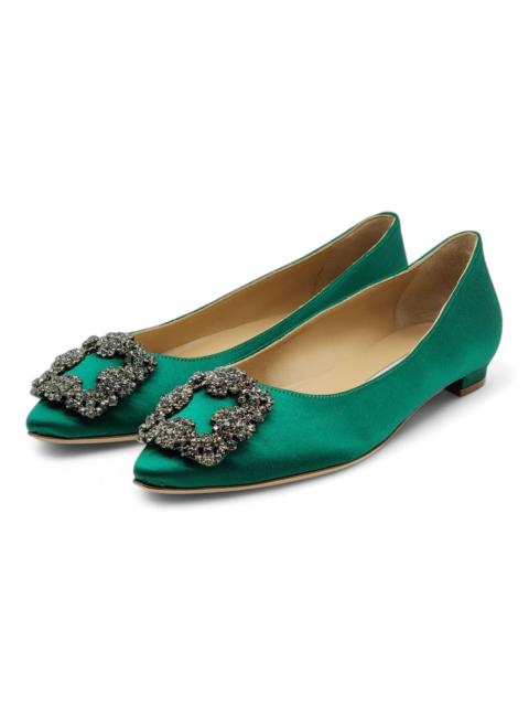 Hangisiflat Jewel Buckle Flat Pumps - Green 36 5.5 $1095