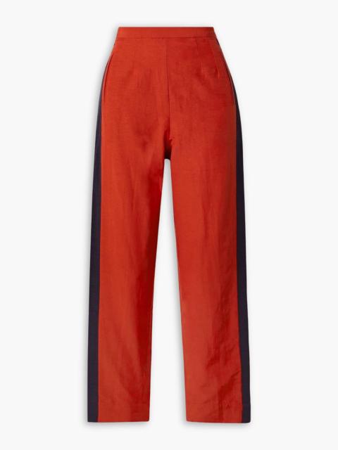 BODE Waterfront cropped striped crepe straight-leg pants