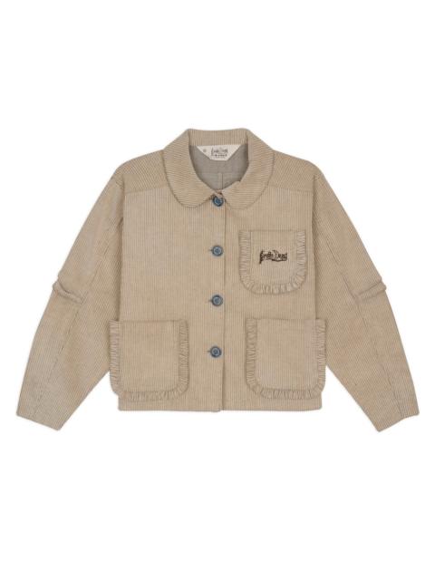 BRAIN DEAD Boxy Ruffle Jacket - Natural