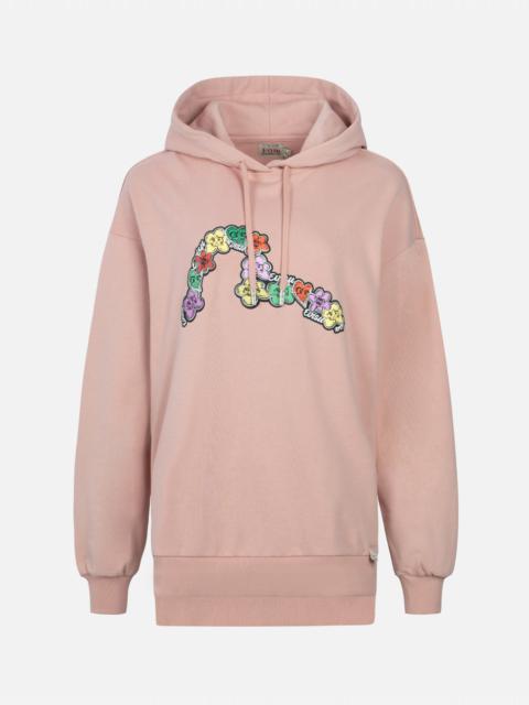 EVISU DARUMA FLORAL SEAGULL PRINT OVERSIZED SWEATSHIRT