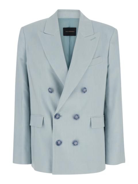 THE ANDAMANE - The Andamane Women Light Blue Single-Breasted Blazer In Linen Stretch Woman