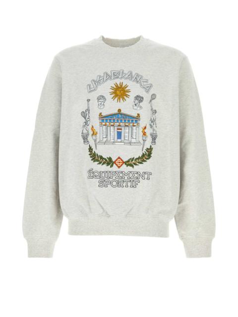 Casablanca Men Melange Grey Cotton Sweatshirt