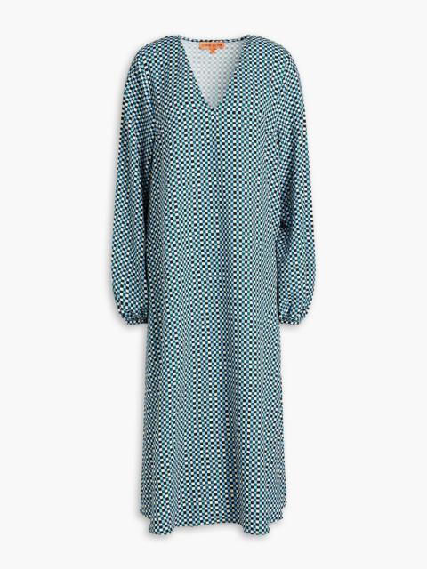 STINE GOYA Printed stretch-seersucker midi dress