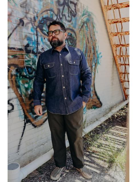 SUGAR CANE SC27852 SUGAR CANE LONG SLEEVE WORK SHIRT- BLUE DENIM