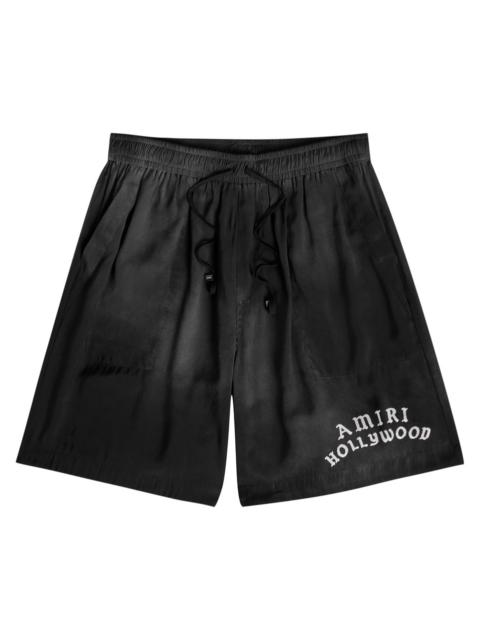 AMIRI Amiri Hollywood Logo Silk Shorts