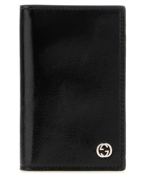 GUCCI Gucci Men Black Leather Card Holder