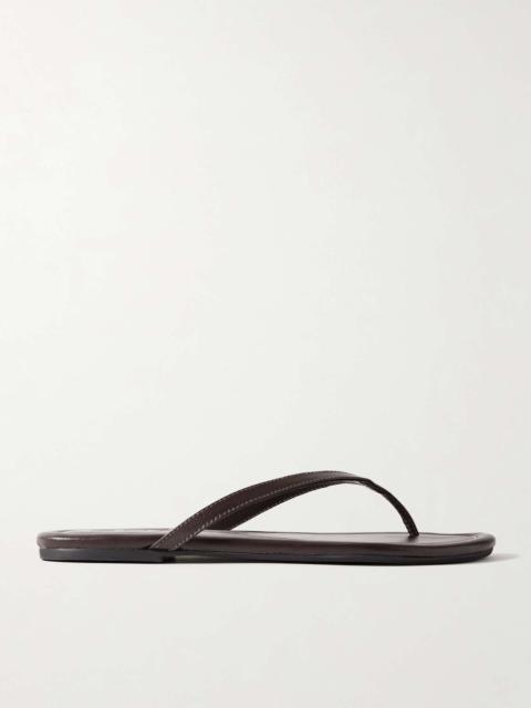 Freja leather flip flops Dark brown