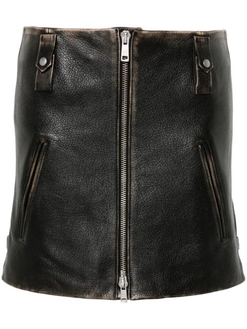 Prada Leather Mini Skirt