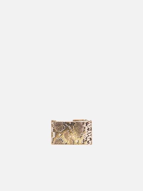 PINKO PINKO GALLERIA CARD HOLDER IN LAMINATED REPTILE-PRINT LEATHER