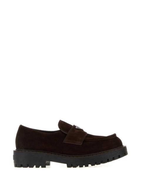 Prada Prada Men Brown Suede Loafers