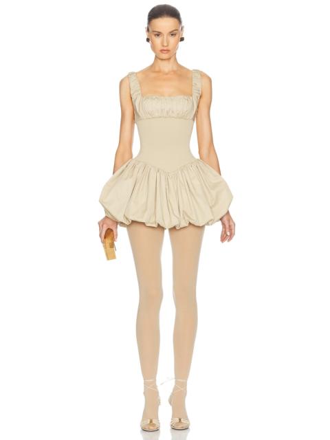 HELSA Rib Mix Puffy Mini Dress