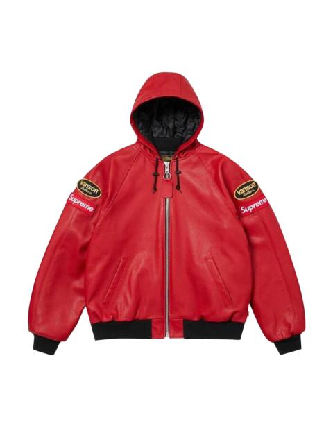 Supreme Supreme x Vanson Leather Hooded Work Jacket 'Red'