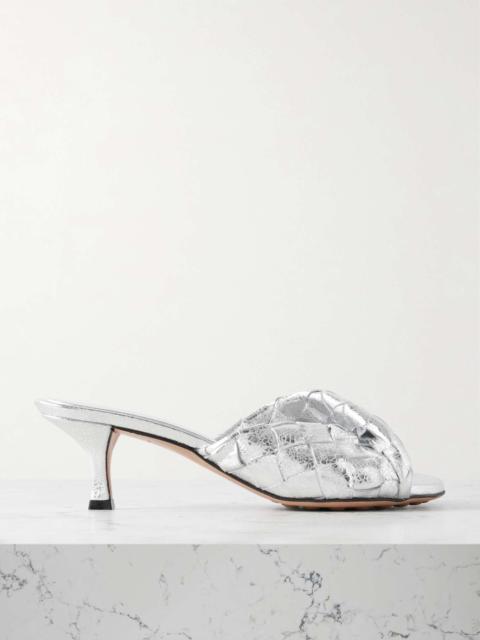 Blink twisted intrecciato metallic leather mules Silver