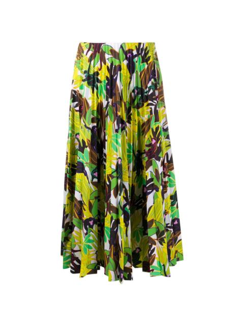 Valentino Valentino Garavani Monkey Forest Pleated Midi Skirt