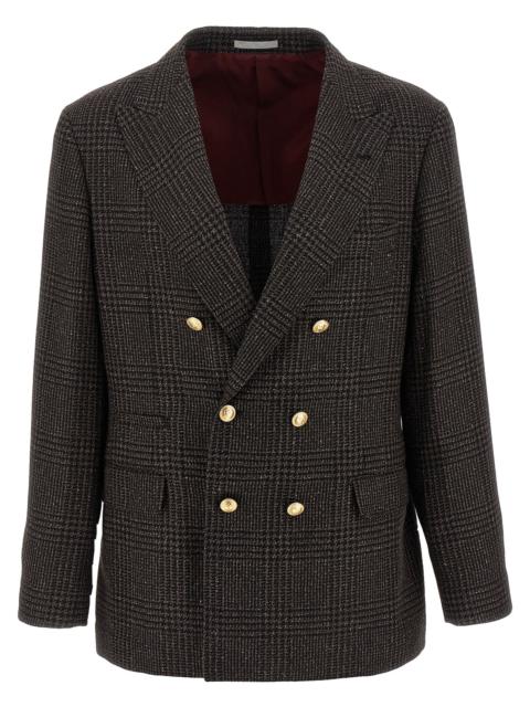 Brunello Cucinelli Prince Of Wales Blazer Brown