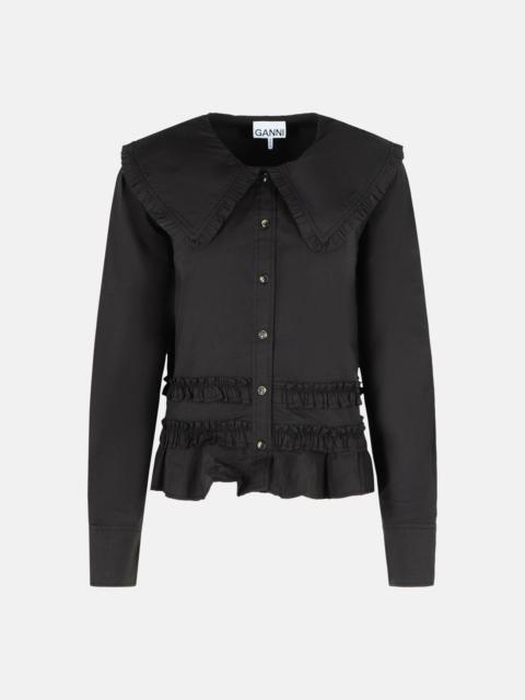 GANNI BLACK COTTON SHIRT