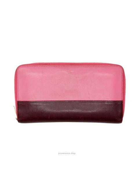 Celine Multifunction Zip Wallet - Pink/Burgundy