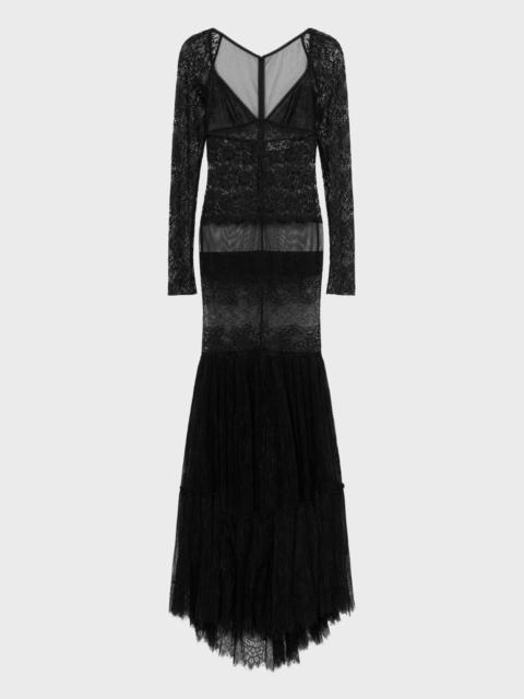 Blumarine LONG DRESS IN LACE AND TULLE