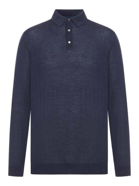 Other Designers Kiton Men Long-Sleeved Wool Polo Shirt