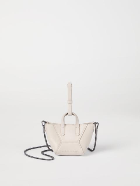 Brunello Cucinelli BC Duo micro bag in calfskin with precious chain