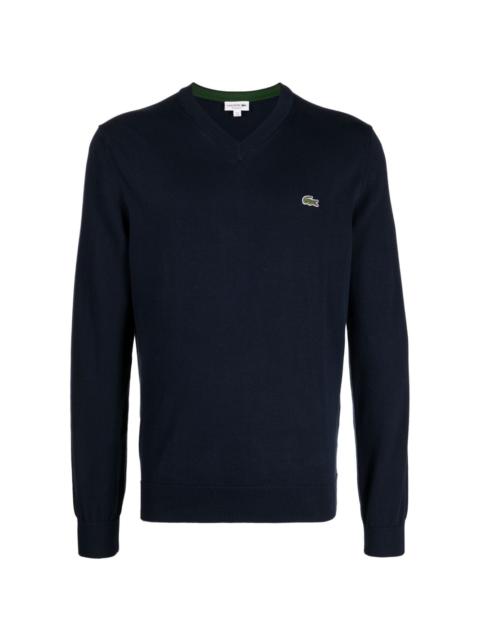 LACOSTE logo-patch cotton sweatshirt