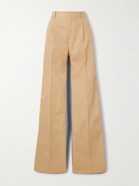 BETTTER Denitrouser Pleated Cotton-twill And Denim Straight-leg Pants