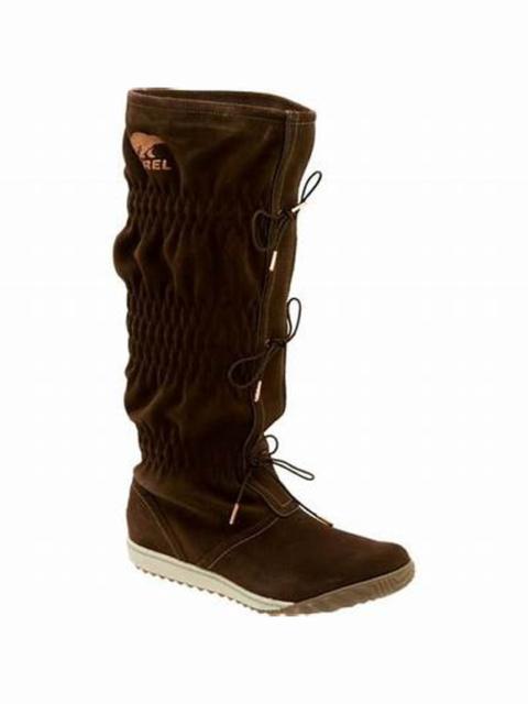 Other Designers Sorel Firenzy Snow Boots Knee High Suede Waterproof Argyle Tie Brown 7.5