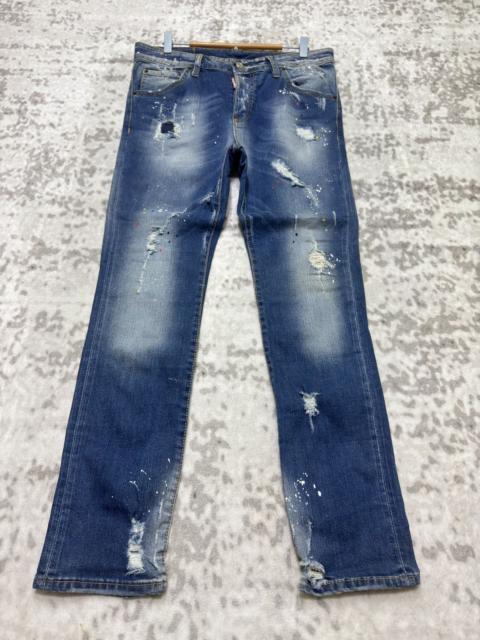 DSQUARED2 DSQUARED2 Distressed Paint Splatter Denim Y2K Skinny Fit