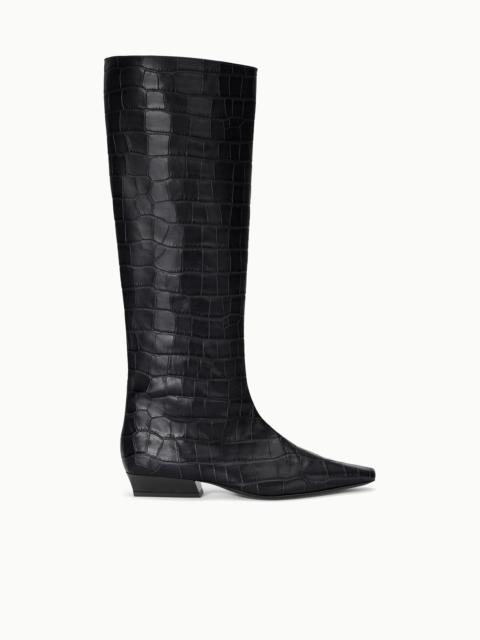 STAUD STAUD WALLY FLAT BOOT BLACK CROCO