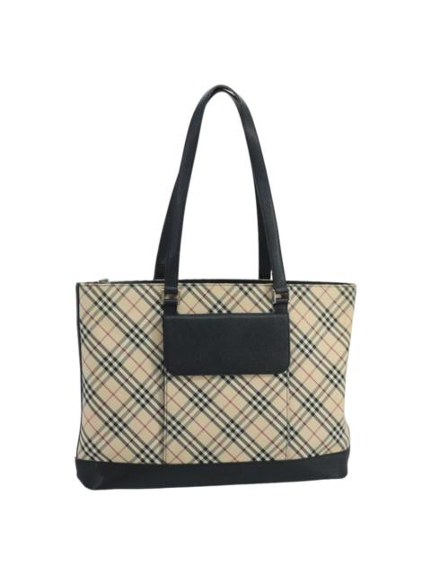 Burberry Burberry Nova Check Tote Bag Canvas Leather Beige Silver