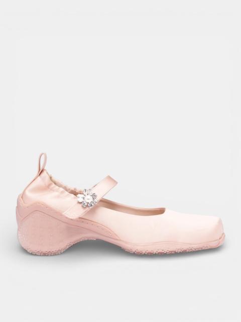 Simone Rocha Nude Satin Ballet Runner Pumps